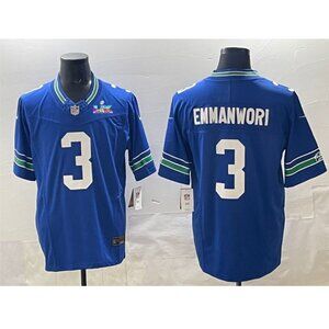 Mens or Youths Choose Nick Emmanwori Super Bowl LX Stitched Jersey Royal Vapor